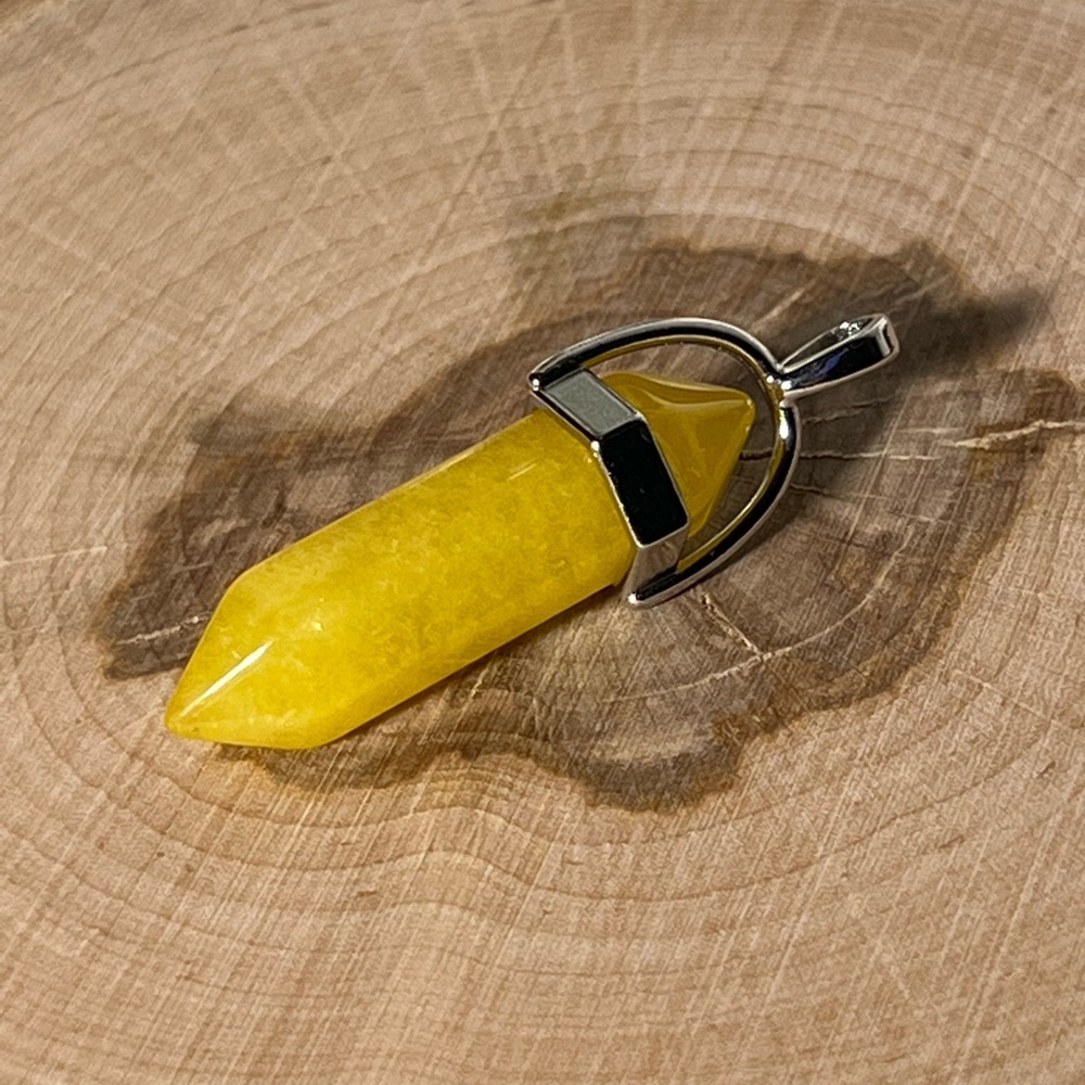 Yellow Crystal Pendant Necklace